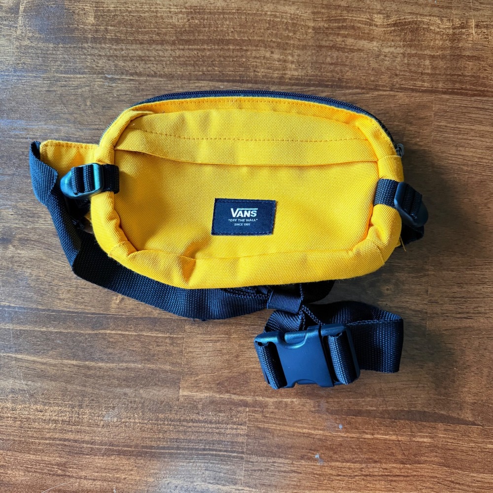 Vans Ward Crossbody Pack Yellow Black Canvas Waist Bag Sling Fanny Pack